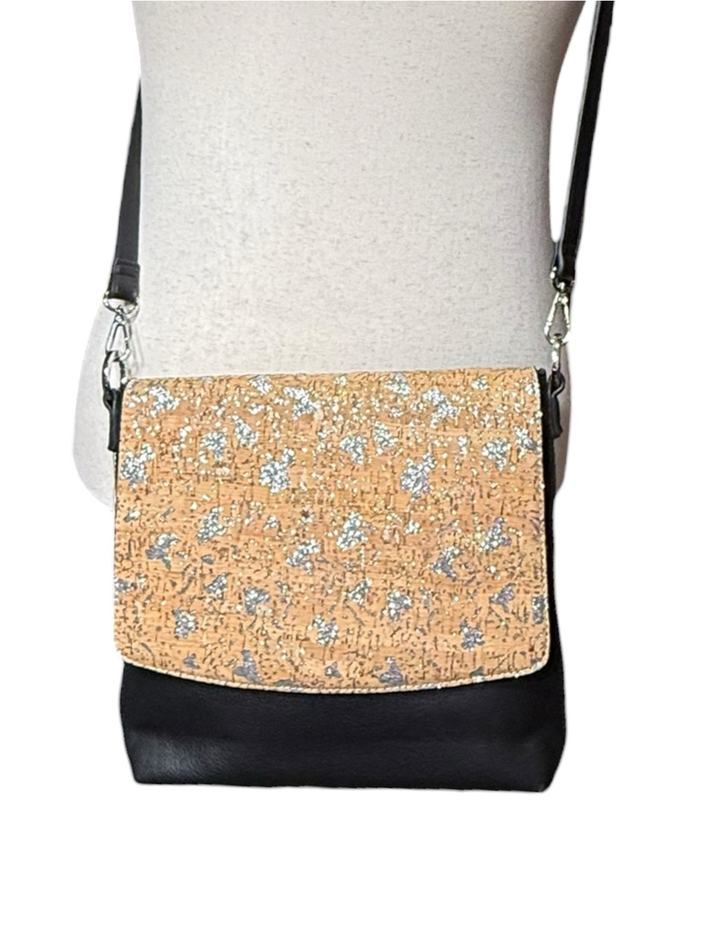 Magnolia and Vine Cork and Silver Glitter Magnetic Shell